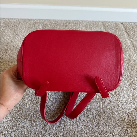 Charlotte Olympia Petite Feline Red Leather Backpack